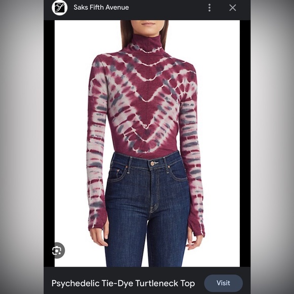 GUC We the Free ~ Free People Long Sleeve Psychodelic Mock Neck Top - Picture 4 of 9